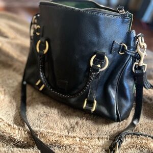 Vintage 2000s Dooney & Bourke Black Leather Shoulder Bag